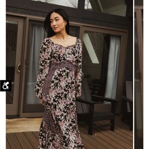 Floral patchwork Long Sleeve Dress bohme